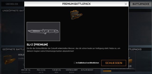 premium battlepack.bj 2 640x313 Bestätigt: R.A.W.R wird ein Battlepickup sein und neues BF4 Premium Messer